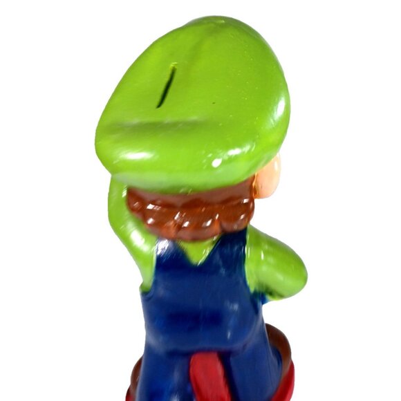 Vtg 1990s Nintendo Mario & Luigi Brothers Ceramic Chalkware Coin Piggy Bank 13" - Picture 5 of 10